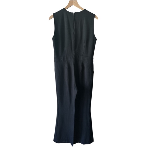 Spanx Perfect Sleeveless Jumpsuit Black 1X Wide Leg Shaping V-Neck Career Chic - Picture 8 of 16